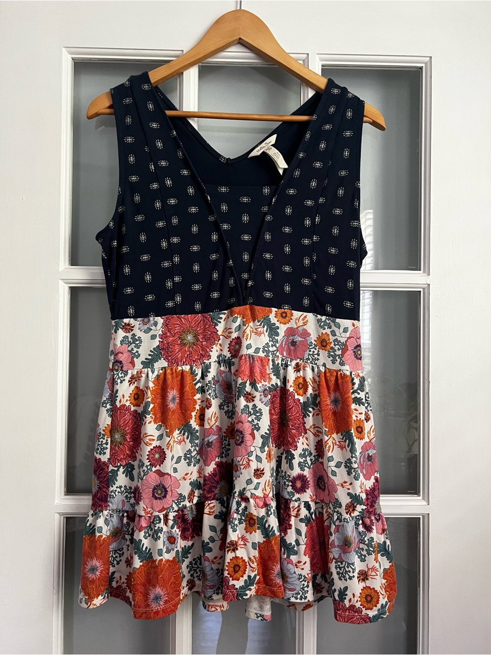 Matilda Jane Navy Bodice Floral Tiered Tunic with Orange and Pink Blooms